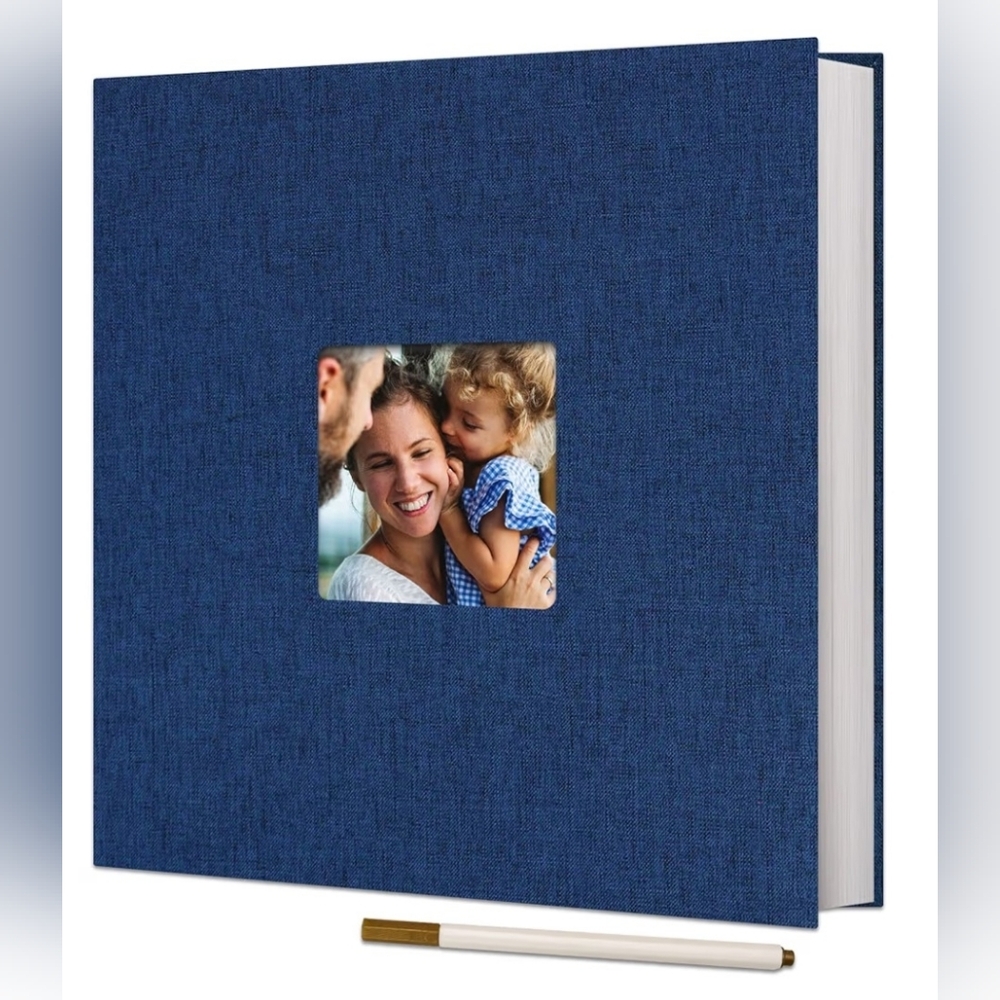 Blue 40 Page Photo Album with Pen